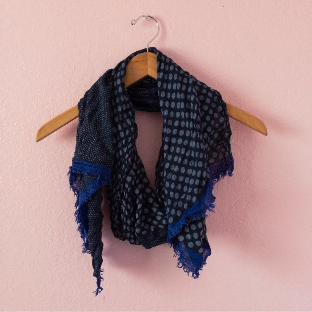 Navy Polka Dot Scarf